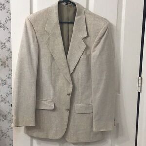 Savane Men's Beige Linen-Blend Sport Coat – Size Medium – Lightweight & Vented